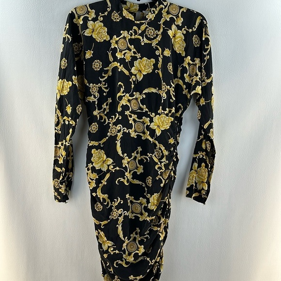Veronica Beard Amile Long Sleeve Rushed Silk Dress, 4 - Picture 1 of 9